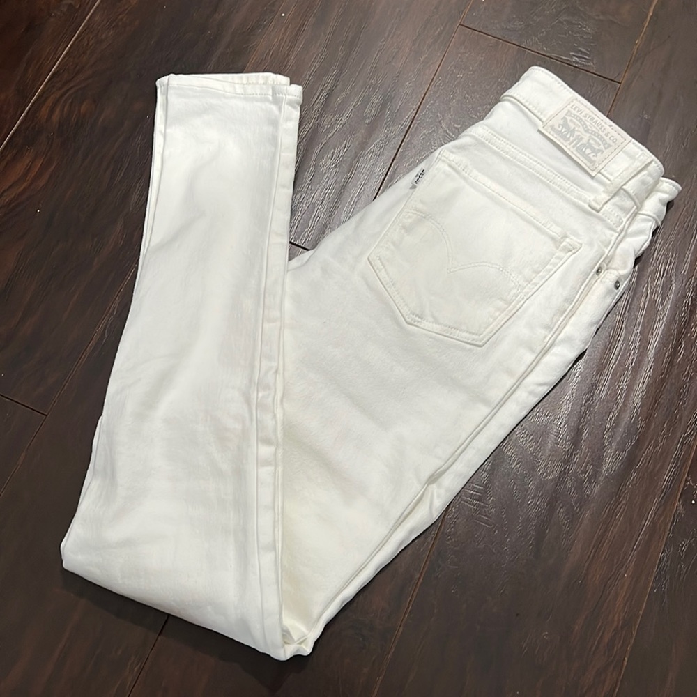 Levi‘s 721 white jeans high rise skinny denim size 26
